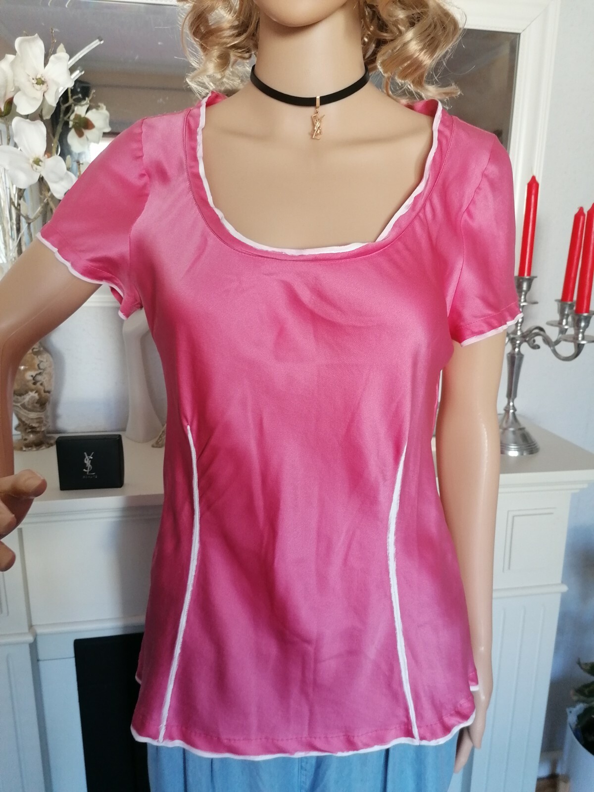 Camicia Yves Saint Laurent taglia L 100% seta rosa made in Iltay ottima come nuova