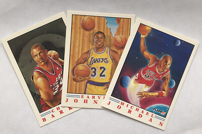 1991 Fleer Michael Jordan Magic Johnson Charles Barkley Illustration Series
