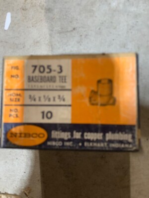 5  NIBCO 3/4'' IPS X 1/8''IPS  X 3/4''  SWET COPPER BASEBOARD TEES