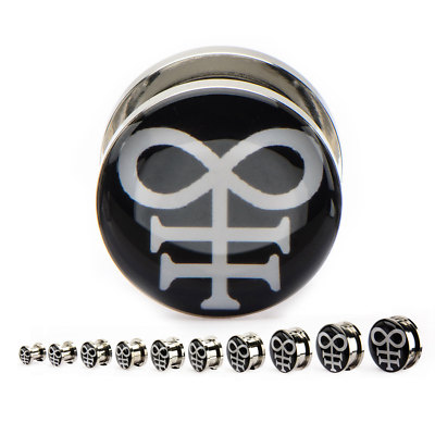 Leviathan Cross Clear Pyrex Glass Ear Plugs - Stretcher Gauges 14mm To 30mm, Double Flared