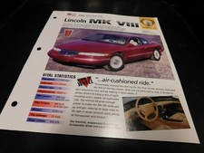 1992-1996 Lincoln Mark VIII Spec Sheet Brochure Photo Poster 93 94 95