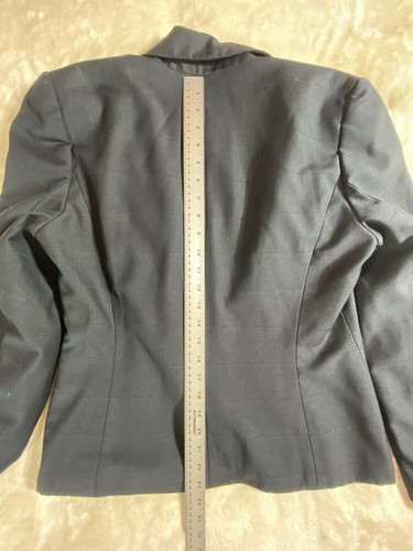 Calvin Klein Blazer Womens Sz 10 Black Blue Lining Turnlock Single Button Jacket - Picture 10 of 13