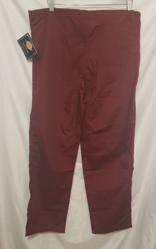 Dickies Medical Uniform Scrubs Sz Small Maroon Yellow Drawstring Straight Leg - Picture 4 of 8