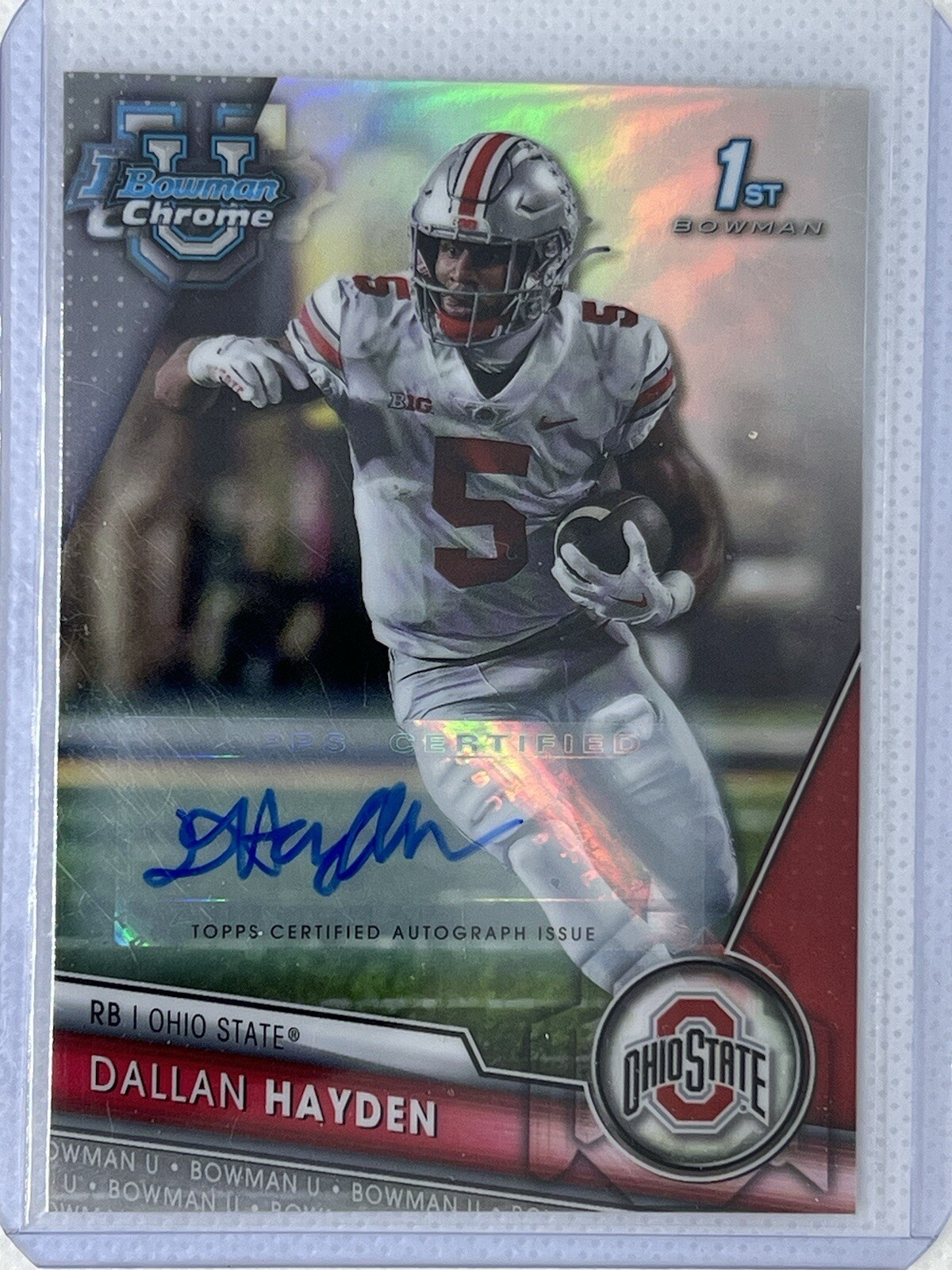 2023 Bowman Chrome University DALLAN HAYDEN #134 Refractor Auto 1st Bowman /499