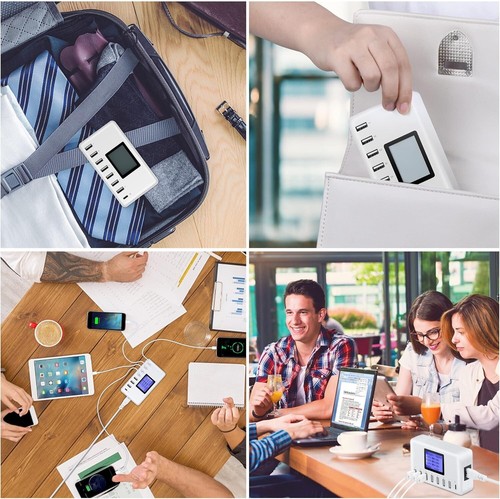 Multi USB 8-Port Fast Desktop Hub Wand Ladegerät Ladestation Quick Charge 3.0 - Bild 3 von 7