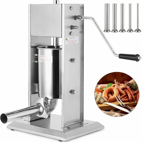 Sausage Stuffer Vertical Stainless Steel 5L 2 Speed Meat Filler Press 5 nozzles - Picture 2 of 10