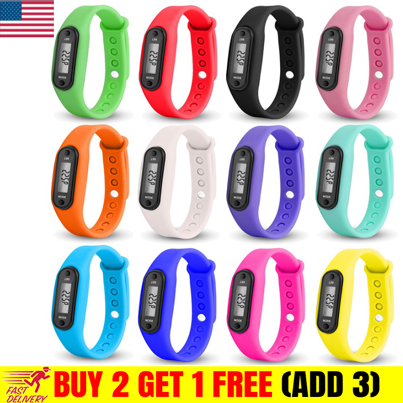 LCD Wrist Watch Pedometer Sports Step Distance Calorie Counter Bracelet US ~