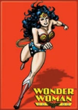 D.C WONDER WOMAN ON RED MAGNET 2.5” X 3.5” NEW