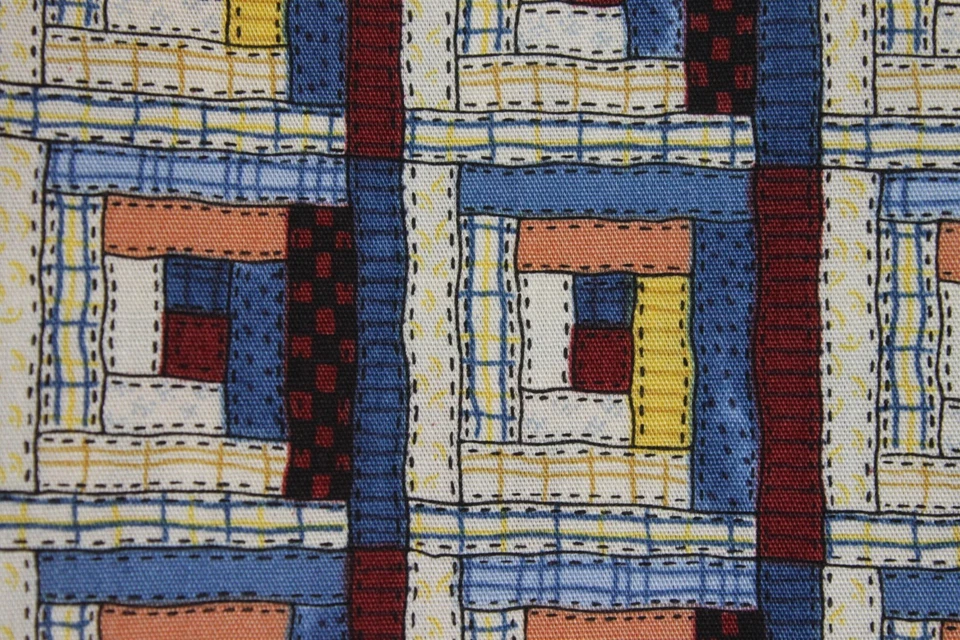Vtg Moda Fabric Country Store by Deb Strain Quilt Squares Checks Cotton 38x44 - Image 4 of 4