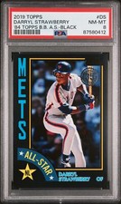 2019 Topps 1984 Topps Baseball All-Stars #DS Darryl Strawberry Black/299 PSA 8