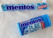 Mentos Chewy Mints Roll Open & Mentos Pure Fresh Gum Container w/ Lid