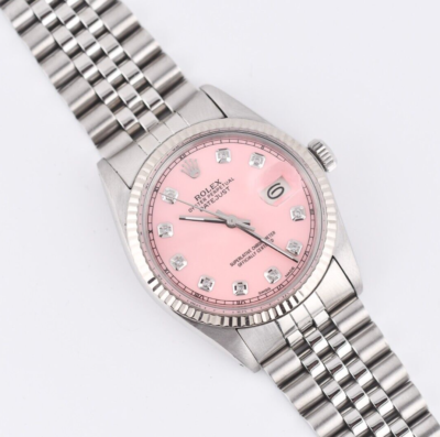 Rolex Datejust 36mm Pink Diamond Dial Watch 16014 Steel / 18K Gold