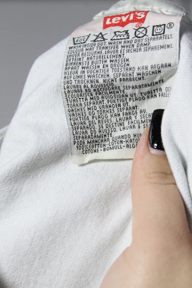 Levi's 501 W31 L32 jeans usato bianco (Cod.SJ257) Levis Made in USA - Immagine 4 di 4