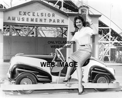 1950's EXCELSIOR MN AMUSEMENT PARK GO KART ART DECO HOT ROD CAR PINUP 8X10 PHOTO