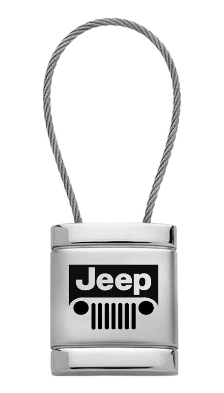 Jeep Grille Satin Cable Keychain (Chrome)