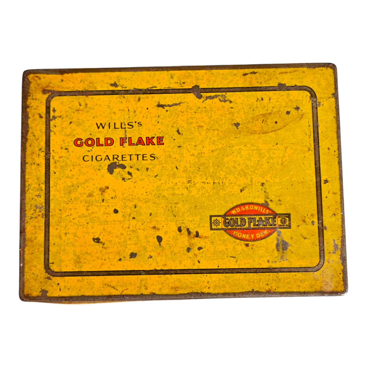 1900's Vintage Old Antique Rare Wills ' s Gold Flake Cigarette Litho. Tin  Box