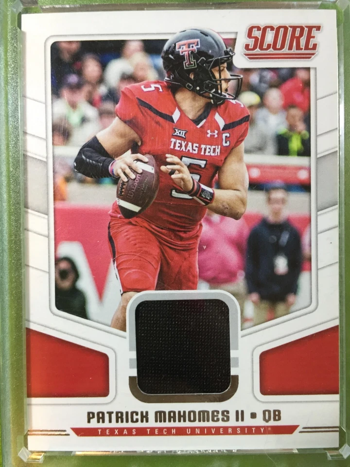 Patrick Mahomes JERSEY CARD 2017 DRAFT Jersey #5 TT SP  2018 Score MAKE AN OFFER - Image 3 of 4