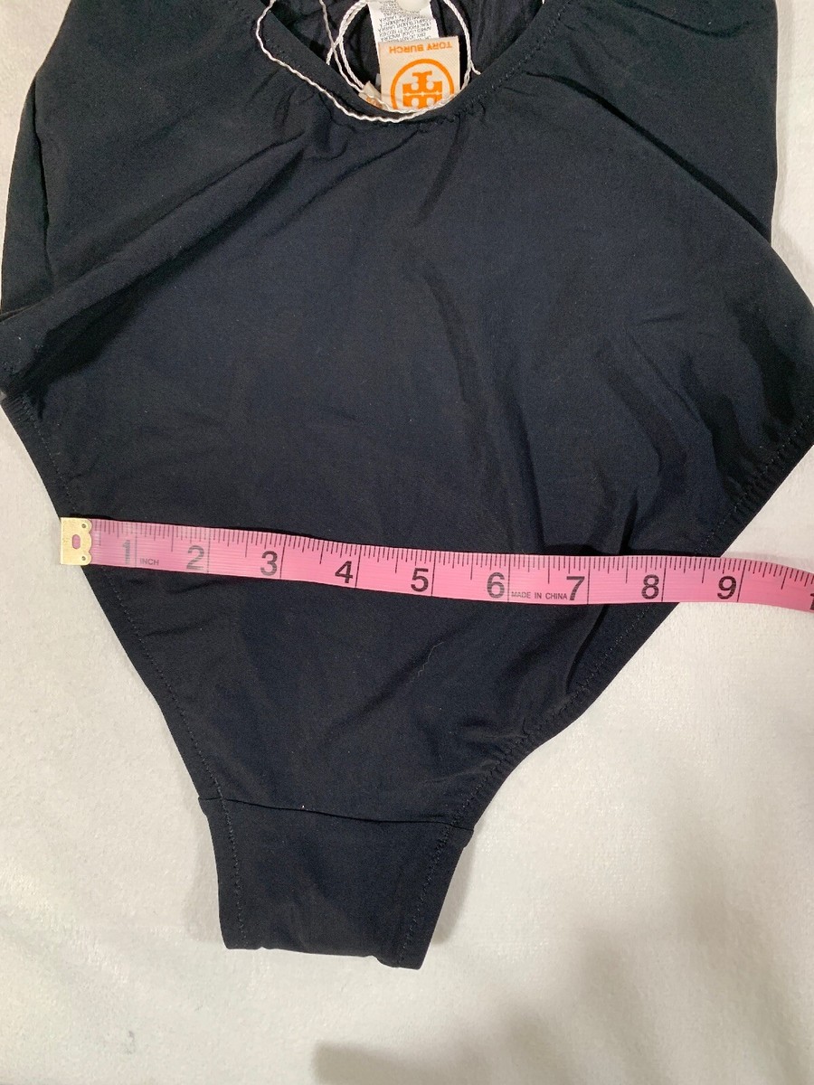 NEW $218 Tory Burch Gemini Link One-Piece Swimsuit in Black