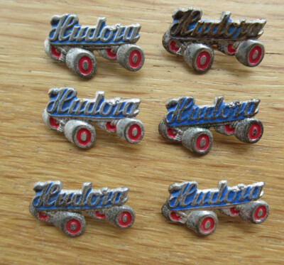 6 Vintage Badges HUDORA Roller Skates Lapel Pin Pin 1950s / 60s