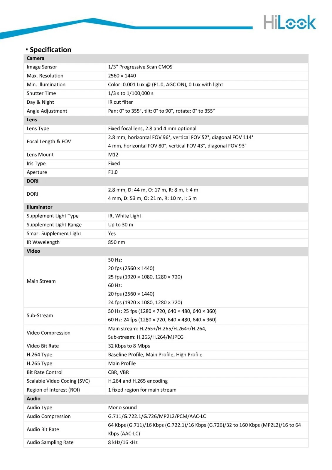 4MP Hikvision HiLook ColorVu IP POE Bullet Camera Built-in Mic Smart Hybrid Uk - Picture 6 of 10