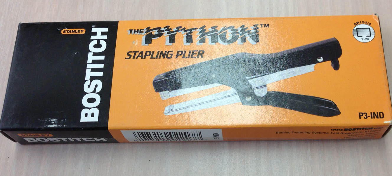 Python Sterling Stapler Stanley Bostitch P3-IND The Python SP191/4 Stapler Plier Dry Cleaner ...