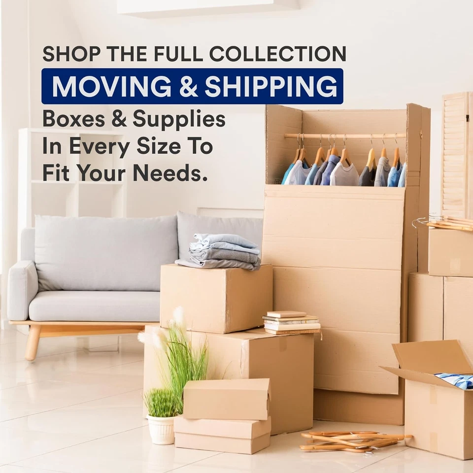 10-Pack Medium Moving Boxes 18x14x12" Corrugated Cardboard Shipping Storage - Image 4 of 4