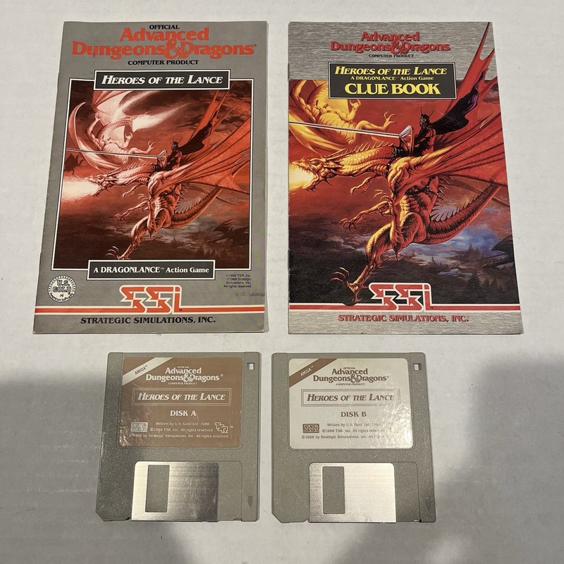 Advanced Dungeons & Dragons Heroes of the Lance Manual 3.5" Commodore Amiga EUC