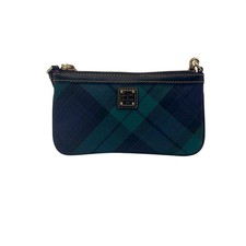 Dooney  Bourke Navy  Green Fabric Plaid Wristlet