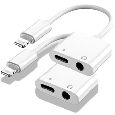Apple MFi Certified 2 Pack Lightning to 3.5mm Headphones Jack Adapter for iPh...