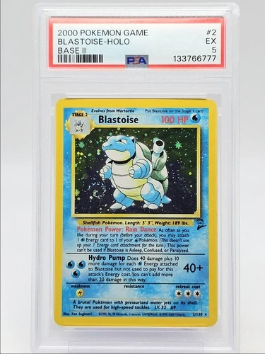 BLASTOISE 2000 POKEMON GAME BASE II HOLO RARE SMALL CHIP 2/130 PSA 5 Q1518