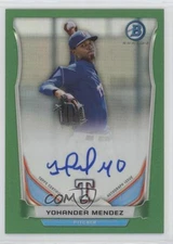 2014 Bowman Prospect Chrome Green Refractor /75 Yohander Mendez #BCAP-YM Auto