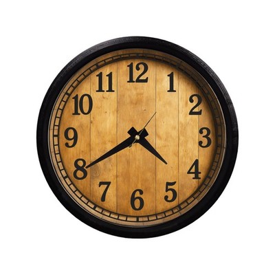 Wine Barrel Wall Clock   8.5 Inch Round Wall Clock   3D Printed Frame