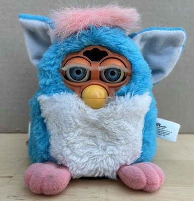 FURBY BABYS BLUMENKNOSPE - BLAU WEISS & ROSA TIGER ELEKTRONIK - EXTREM SELTEN
