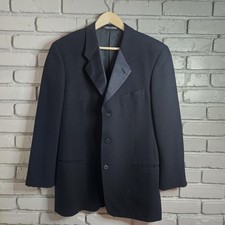 Giorgio Armani Le Collezioni Wool Tuxedo Suit Jacket Sz 42L Italy Flaws