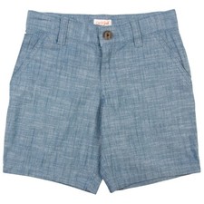 Cat Jack Boys Flat Front Chambray 'at the Knee' Chino Shorts Blue, 6