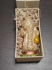 Vintage Old World Santa Glass Christmas Ornament W/Box