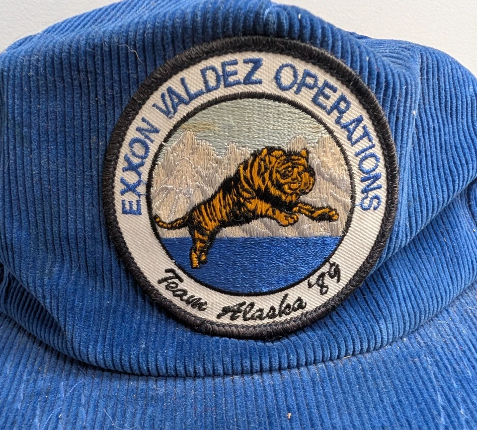 Gorra De Colección Para Hombre OS Azul Pana Exxon Valdez Alaska 1989 Vintage Retro Tiger Foto 3 de 4
