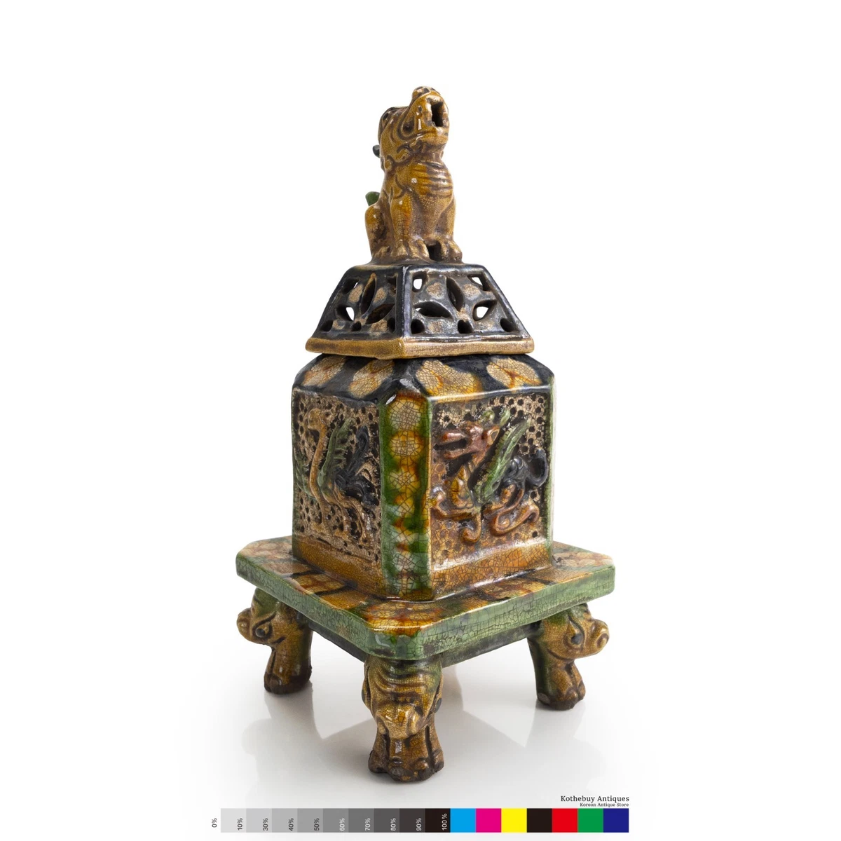 陶瓷多色中国古董香炉| eBay