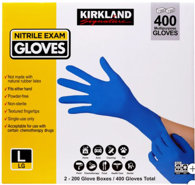Kirkland Signature Nitrile Exam Multipurpose Gloves, Large 200
