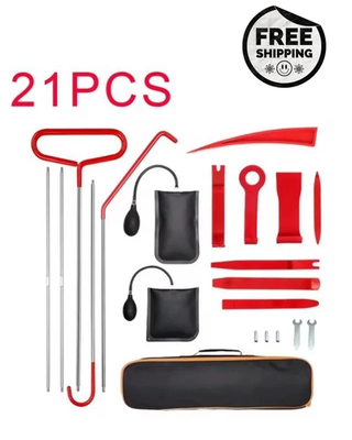 #ad 21 PCS Car Door Tool Kit Air Pump Auto Window Door Open Fixing Gripper $34.89