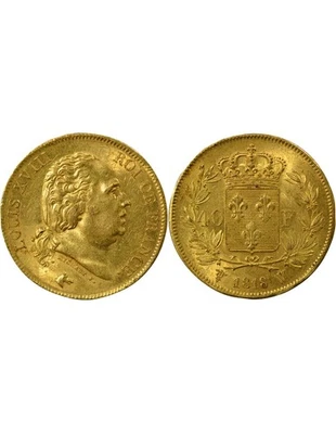 France Louis XVIII - 40 Francs Or - 1818 W Lille - Photo 1/3