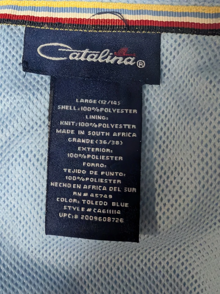 Jaqueta de chuva Catalina com capuz e zíper corta-vento tamanho G (12/14) bolsos com zíper - Imagem 3 de 4