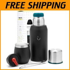 Versatile Yerba Mate Tea Cup - Hot/Cold Drinks, Lid Included