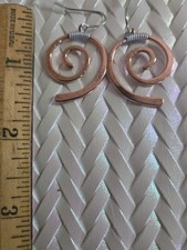 Mixed Metal Womens Round Swirl Dangle Earring...