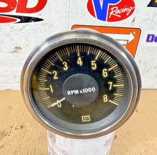 Chevy Ford Mopar Stewart Warner Tachometer 8000 Rpm Gauge Vintage Nice