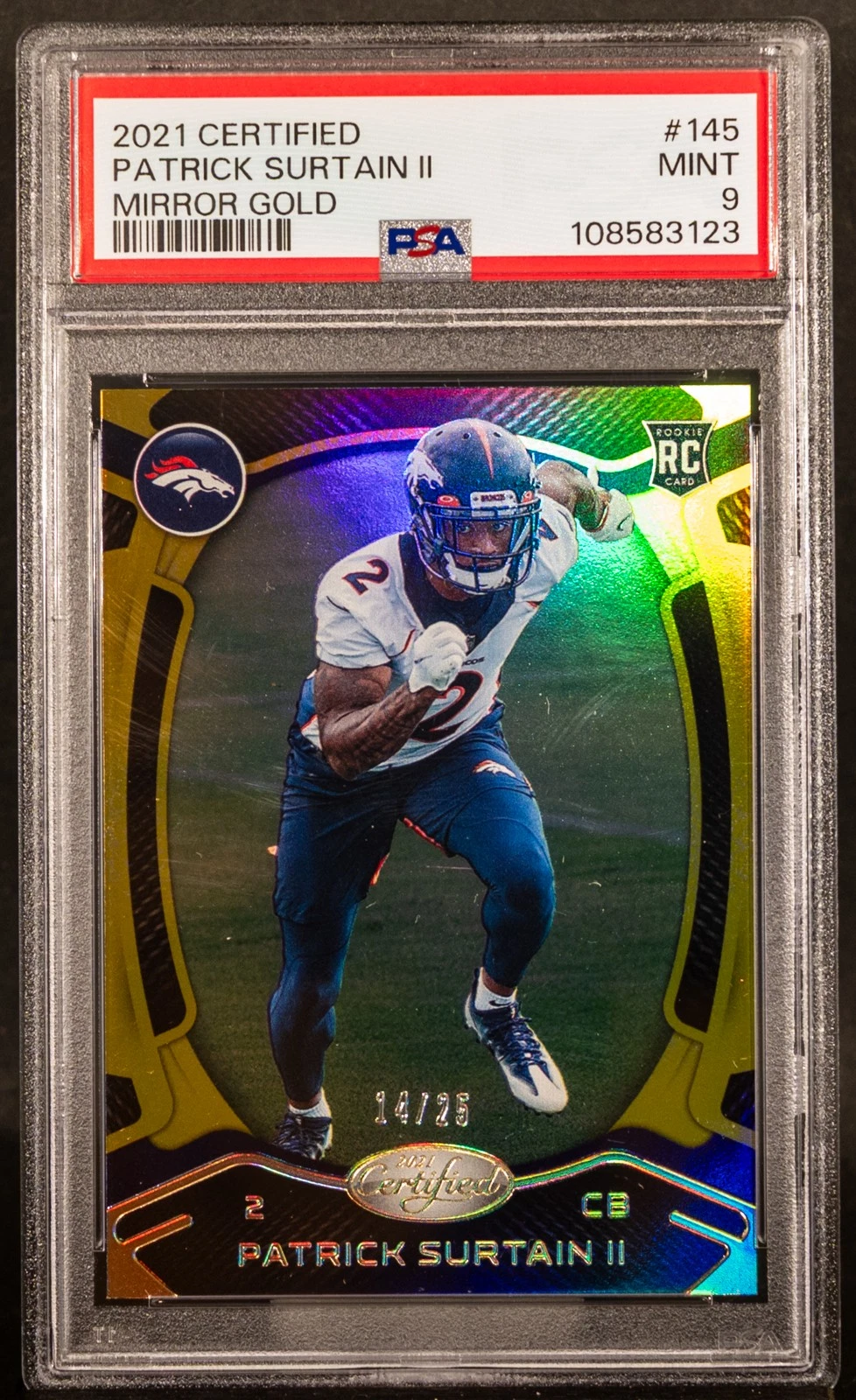 Patrick Surtain II Panini Certified #145 Mirror Gold