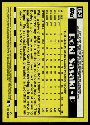 2025 Topps #90B2-37 Roki Sasaki 1990 Anniversary | eBay