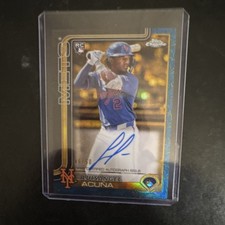 2025 Topps Gilded Chrome Gold Blue Refractor /50 Acuna #CGA-LA Mets RC 43/50