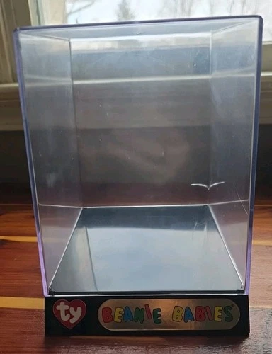 Official Ty Beanie Babies Display Case Clear Acrylic Black Base Vintage 90s Case