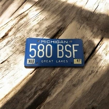 Michigan License Plate 580-BSF Great Lakes